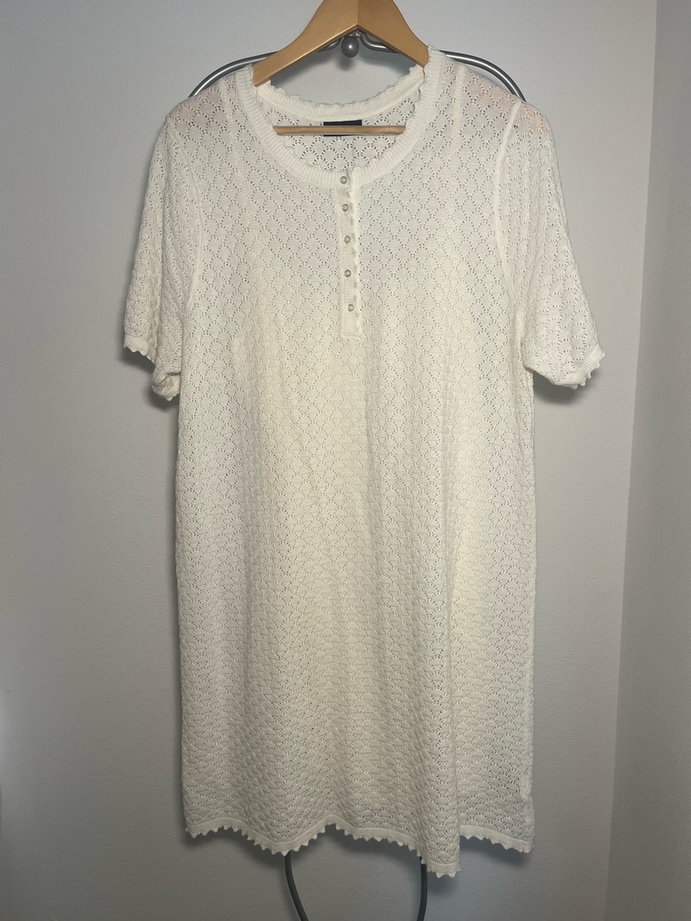Gap Linen Blend Pointelle Dress